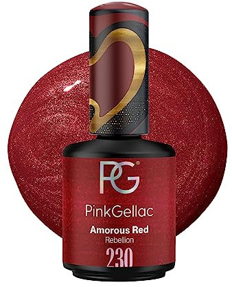 Pink Gellac UV Gel Nagellack - 230 Amorous Red 15 ml - Lang Anhaltend UV Nagellack Rot - Gel UV für 14 Tage Nägel in Salonqualität - Made in Holland