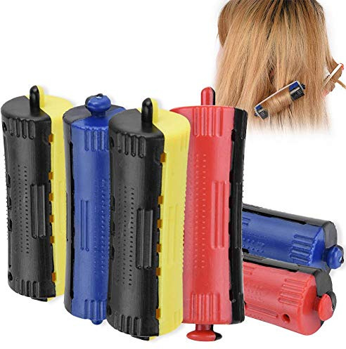 Lockenwickler, 6 Teile/satz Lockenwickler Welle Wärme Perm Stange Haar Clip Lockenwickler Curling Friseur Styling Dauerwelle Werkzeug mit Gummiband(Zufällige Farbe)(# 2 (2,8 cm / 1,1 Zoll))