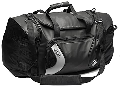 Leone 1947 Hybrid Sporttasche - Black Edition Schwarz - Große Sporttasche Trainingstasche Gym Tasche für Kampfsport Fitness Reisen - auch als Rucksack verwendbar