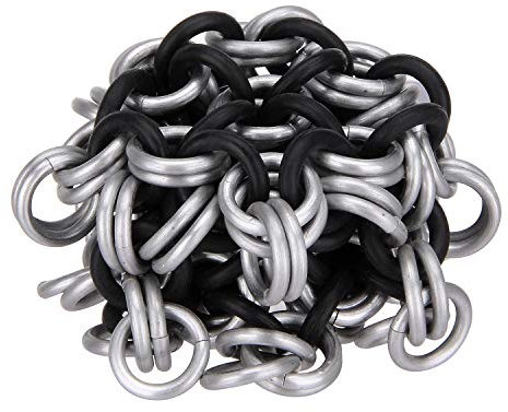 Juggle Pro Footbag Chainmail Stil Aluminium WAKIZASHI. Metall und Gummiringe. Perfekte Kombination aus Pop und Stall