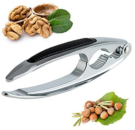 oujilet Nutcracker Nussknacker Walnüsse Nussöffner Metall Walnussknacker Haselnussknacker mit Rutschfestem Griff, Länge:15,8 cm, Metallguss poliert