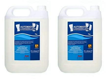 We Can Source It Ltd - 5L Automatic Glasswash Machine Liquid Cleaner – Non-Foaming, Streak-Free Professional Detergent for Bars, Restaurants & Cafés Glassware – Sparkling Finish – Pack of 2