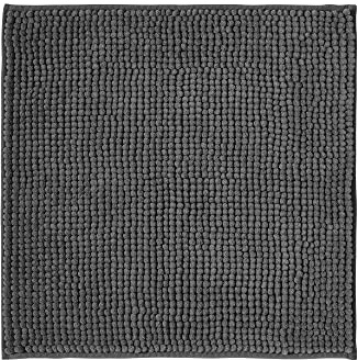 Decomira Alfombra de Baño Antideslizante de Chenilla | Alfombrilla súper Absorbente y Lavable a máquina | para el baño, la Ducha, la bañera o como Alfombra WC | Antracita - 45x45 cm