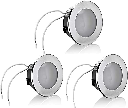 LC-Light 3er Set Möbelleuchte Unterbauleuchte Einbauleuchte Küchenleuchte Einbauspot flach geeignet für 12V G4 LED/Halogen Leuchtmittel