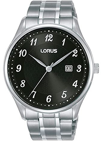 Lorus Orologio analogico al quarzo da uomo con bracciale in metallo, Nero - RH903PX9