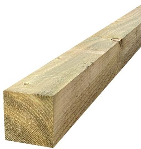 4x4 Wooden Fence Post, 10ft Pressure Treated Timber Fencing | 300cm, 4 x 4 Inch Square, Heavy Duty Wood, Strong & Functional, for Garden Fencing, Pergola Framing & Pedestrian Gates