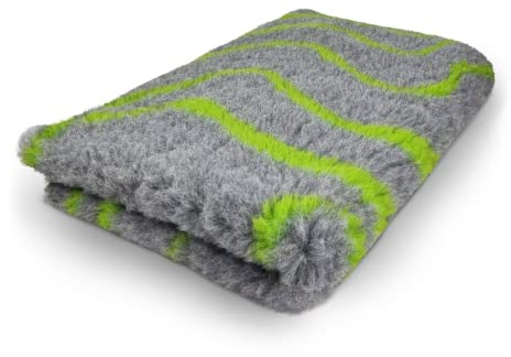 Topmast Vetbedden, Anti Rutsch Hundedecke, 100 x 75 cm, Wellen, Limgrün, Maschinenwaschbar, Rutschfeste Hundematte, Hundebett für Hunde und Welpen (Medium)