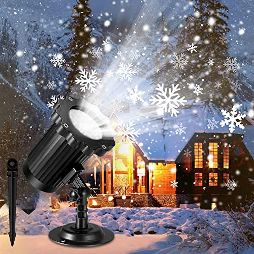Outdoor Snowfall LED Christmas Decoration Projector - IP65 Waterproof Rotating Night Light Spotlight for Xmas, New Year, Wedding, Holiday, Garden Party