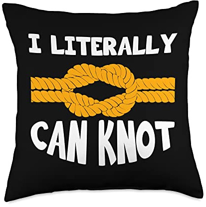I Literally Can Knot Knotting Camping Hiking Men Women Throw Pillow