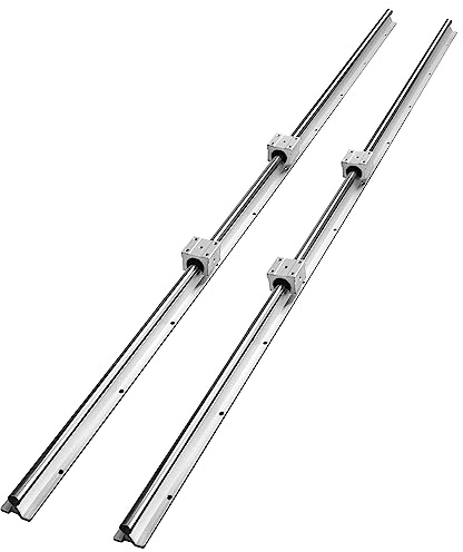VEVOR SBR20 linjär styrskena, 1 500 mm, 2 st linjära skenor, 1 500 mm, 4 st SBR20UU-block, linjärlager-glidskenor för automatiska maskiner, CNC-routrar, svarvar, 3D-skrivare