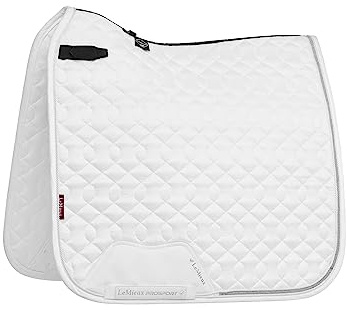 LeMieux Dressur-Schabracke, Wildleder, Weiß, Größe S/M