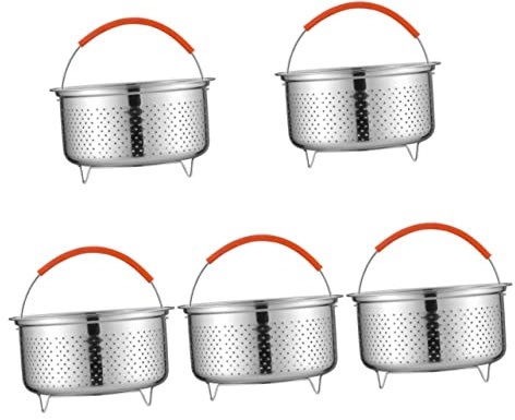 OQHAIR 5 sets Iron with Tray Plate Baking Vegetables Metal Suitable Grill Stove Raclette Accessories Cheese Oven Melter Pan Home Small Meat Kitchen of for Mini Roaster Fish Cooking (Silve