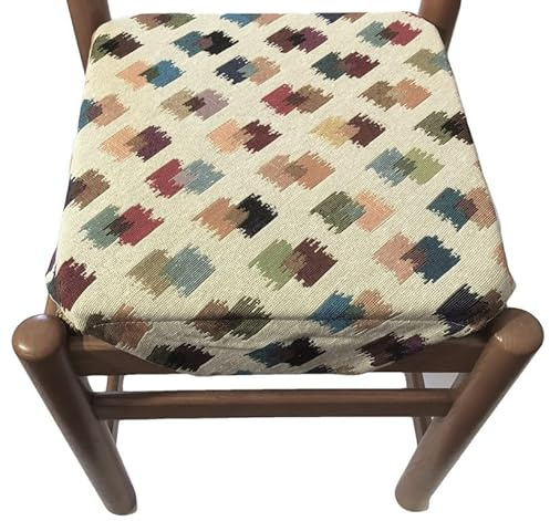 mauro Set 4 Cuscini sedie Cucina - Tessuto Gobelin - con Alette - con Zip - 40X40 cm var.131