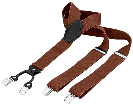 BomGuard Herren Hosenträger – 3,5 cm breit – Braun