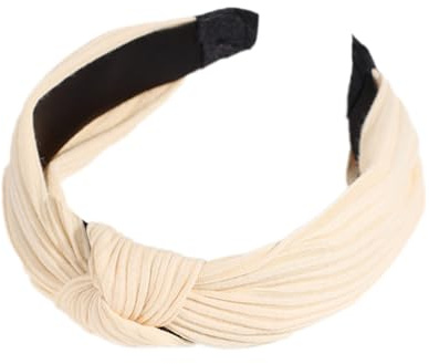 Fascia per capelli da donna, annodata, tinta unita, per donne, ragazze, colore: beige