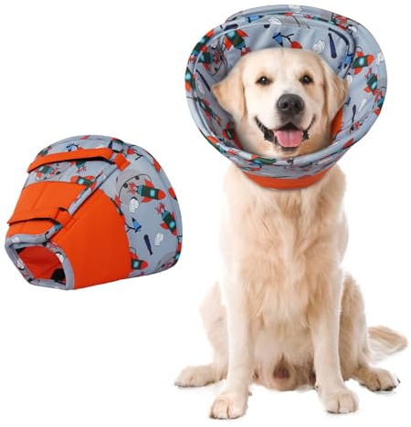 Hjumarayan Halskrause Hund Weich - Hundekragen Leckschutz, Schutzkragen Hund Wasserdicht Kragen nach OP, Leicht Trichter Verhinderung von Wunden Leckt oder Kratzt (Rot XL)