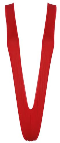 YOOJIA Dam baddräkt i ett stycke mikrobikini öppen bodysuit bodysuit Y stringtrosa tanga triangel tankini, strand, pool, nattkläder, badkläder, Färg: röd, One size