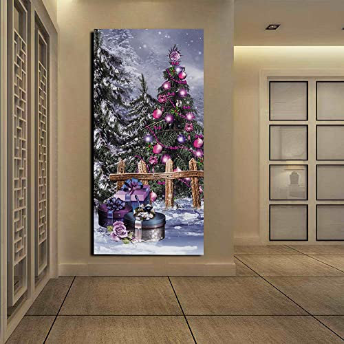 Türtapete Selbstklebend Lila Grüne Bäume Türfolie Selbstklebend PVC Türaufkleber Abnehmbar Türposter Abziehen und Aufkleben Türtapete Wasserdichte Tür Folie Selbstklebend 95x215cm