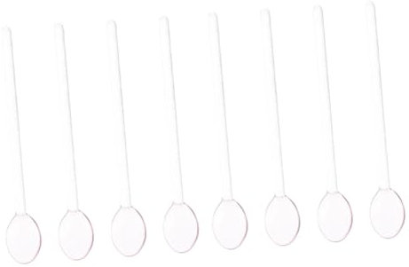 Amosfun 8 Piezas Cuchara De De Vidrio Cucharada De Postre Cucharada De Sopa Cuchara Sopera Primicia Para El Hogar Cucharada De Pastel Cucharas De Vidrio Cucharada De Desayuno Rosa