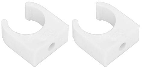 20pcs U Shaped Pipe Clamp Plastic Water Pipe Fixed Clips Water Pipe Support Clamp Clips with Screws (20mm+Screw 20pcs)