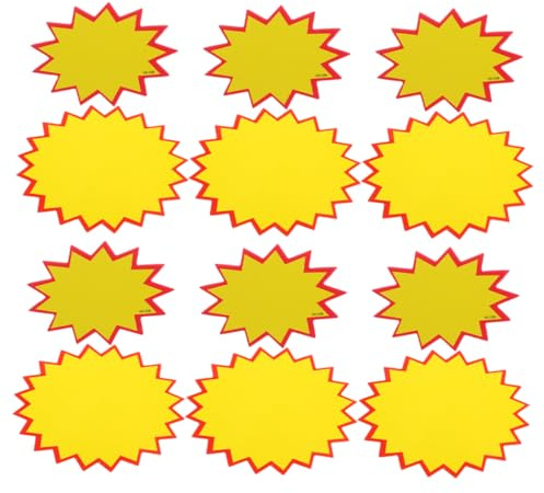 Etiquetas de Precio en Forma de Figura Amarilla 300 Uds de Papel