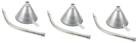 PRETYZOOM 3 Pièces entonnoir de transmission entonnoirs remplissage petit pour siphon entonnoir pétrolier kit d'entonnoir de liquide de refroidissement entonnoir avec le fer Silver