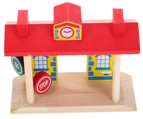 IMIKEYA Bausatz Für Holzeisenbahnschienen Holzbahnhof-spielset Zubehör Für Eisenbahnschienen Holzeisenbahnschienen-Spielzeug Für Junge Mädchen Jungen Und Mädchen
