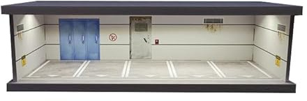 Modèle de garage de voiture en diorama à l'échelle 1/43, pour boîte d'affichage de modèle de voiture moulée sous pression à l'échelle 1/43, scène de stationnement de voiture de ville, avec lumière LED
