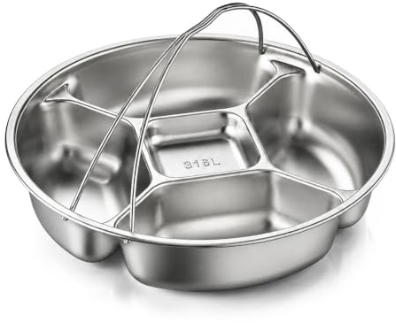 Sukizifa Bandeja de Servir Redonda de Acero Inoxidable 316, 22,3 cm