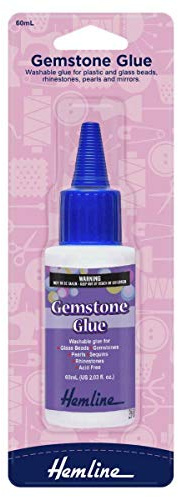 Hemline Kleber für Edelsteine, auf Wasserbasis, waschbar, 60 ml