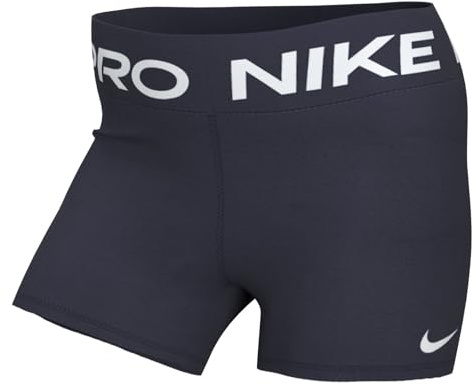 Nike W NP 365 - Pantalones Cortos Ajustados para Mujer de 3 Pulgadas, Obsidiana/Blanco, L