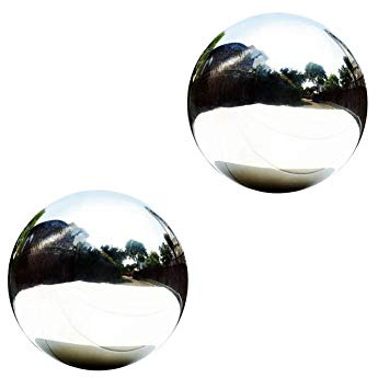zosenda Edelstahl-Beobachtungskugel, hochglanzpoliert, hohle Kugel, reflektierende Gartenkugel, schwimmende Teichkugeln, nahtlose Beobachtungskugel für Haus Garten Ornament Dekorationen (10cmx2 Stück)