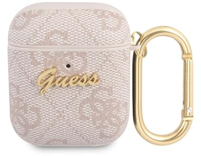 Guess GUA24GSMP Hülle für AirPods rosa 4G Script Metal Collection