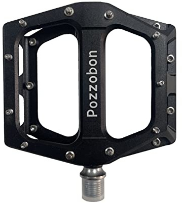 Pozzobon 9/16 CNC in lega di alluminio Piattaforma Pedali MTB Mountain Bike Pedali da corsa Trekking Pedali Antiscivolo Impermeabile Antipolvere Pedali 326 (Nero)