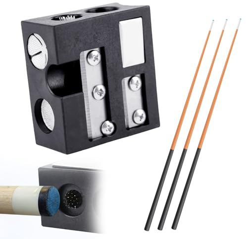 Wizoowip 8-in-1 Queue-Spitzen-Former, Billard-Queue-Spitze, Snooker-Queue-Spitze, Reparaturwerkzeug, multifunktionales Snooker-Queue-Zubehör (schwarz 2)