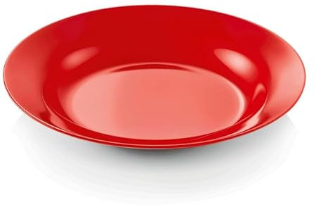 Playflip 20 platos hondos de 20 cm de diámetro, melamina, color rojo