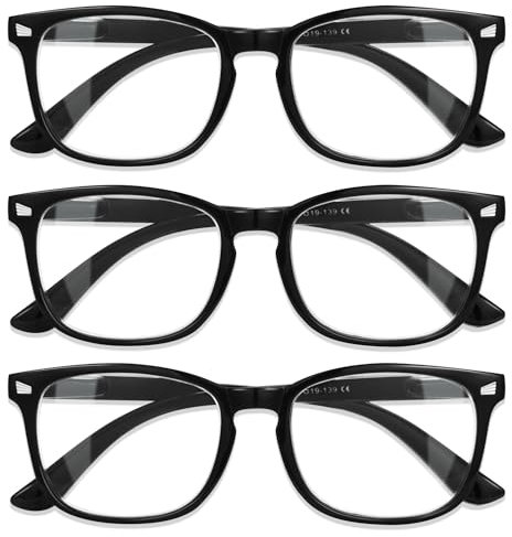 CCVOO Lesebrille für damen und herren mit blaulichtfilter - Augenoptik Brille Lesehilfe für Damen Herren (0.5, +Schwarz)