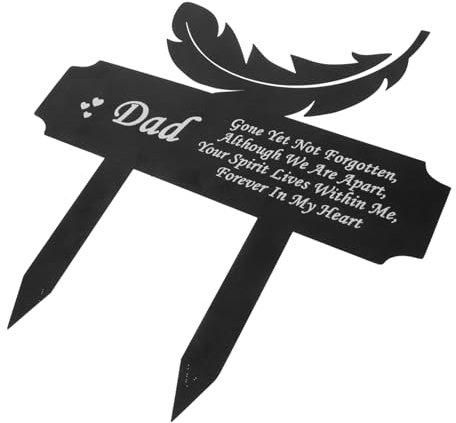 MOBUTOFU Gedenktafel Gedenkpfahl Gartenschild Für Papa Friedhofsdekoration Metallmarkierung