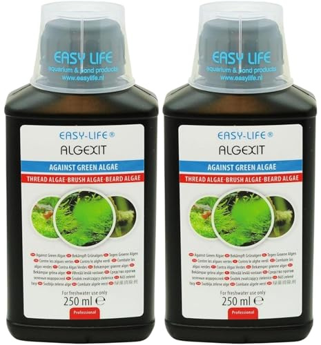 Easy Life AlgExit 2er Pack – 2X 250 ml Lösung für klares Aquariumwasser, hochwirksame Wasserpflege, einfache Anwendung, gegen grüne Trübung im Aquarium