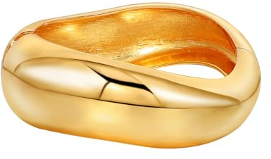 MILAKOO Chunky Bangle Irregular Minimalist Womens Bracelet Trendy Hinged Wide Thick Wrist Cuff