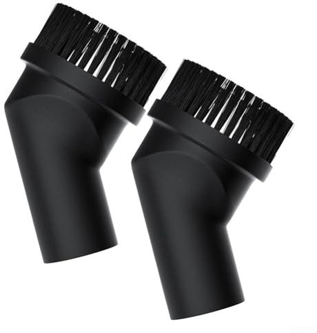 NbgrvB Vacuum Cleaner Accessories Round Dusting Brush 35mm Inner Diameter Compatible Suction Head Soft Bristle Attachment for Dry Pick Up Tasks, 2-Pack, Black