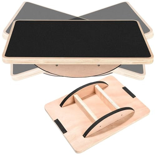 Balance Board Wooden Wobble Board for Adults Anti-Slip Board for Physical Therapy & Core Strength, Ideal Balance Board for Standing Desk with Ankle Support