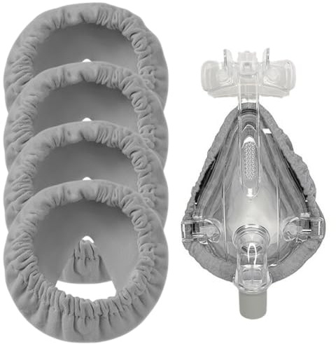 WeddHuis 4PCS Full Face CPAP Masken Liner,wiederverwendbare CPAP Masken Kissenbezüge,waschbarer Maskenabdeckung,CPAP Maskenabdeckungen,CPAP Zubehör,um Luftlecks und Blasen zu reduzieren(Grau)