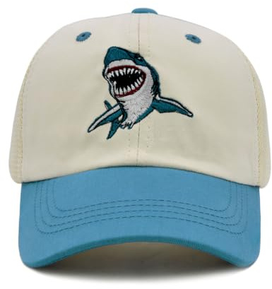 Sunlark Shark Trucker Cap for Toddler, Mesh Baseball Cap for Kids Year 3-9
