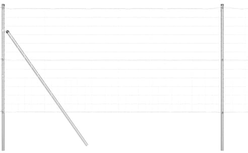 vidaXL Stängsel med stolpe Silver 1,4 x 10 m Stål och PVC, Trädgårds- och terrassstaket, moderna utomhuspaneler, hållbart skydd, stiligt avskildhet, praktisk set
