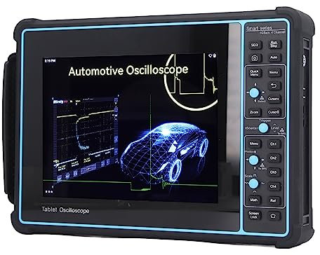 Osciloscopio de Tableta Automotriz Digital, Osciloscopio de Tableta Garaje 5 Tipos Decodificación Ancho Banda 100 MHz (Eu Plug (100-240V AC))