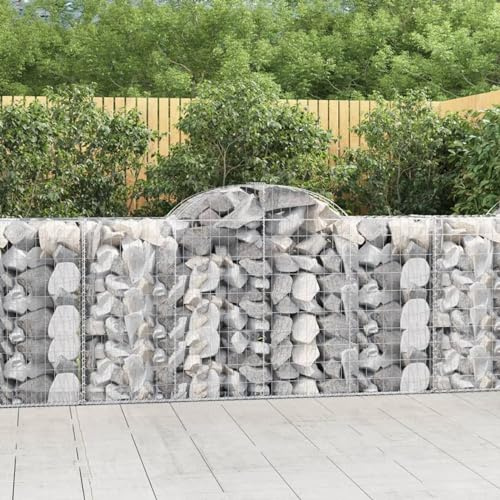 Snsowed Cesto Gabbione ad Arco 200x50x100/120 cm Ferro Zincato,Cesto Gabbione ad Arco,Gabbione,Gabbioni da Giardino,Gabbioni Metallici per Sassi-153495