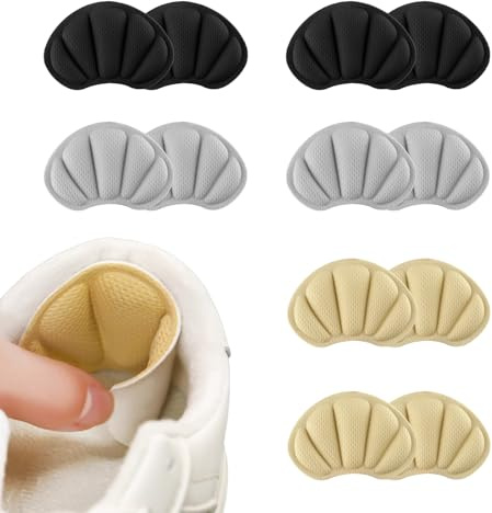 Lot de 6 Paires Coussinets, Protection Chaussure Homme et Femme, Coussinets de Talon de Haute Qualité pour Chaussures, Protections pour Talons,Inserts de Talons,ProtèGe Confortables Contre Frottement
