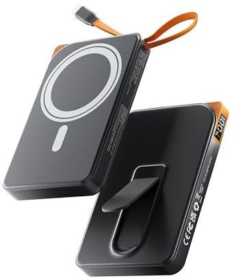 Power Bank iPhone para Magsafe, 10000mAh Inalámbrico Bateria Portatil con 22.5W USB-C Cable, Magnetico Bateria Externa Carga Rapida, Cargador Portatil Movil para iPhone 17 16 15 14 13 12 Serie