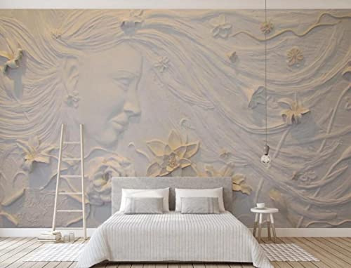ZXCHEE Carta Da Parati 3D Rilievo Bellezza Fiori Fotomurali Gigante Design Muro Poster Decorazione -ZX02721-250x175cm